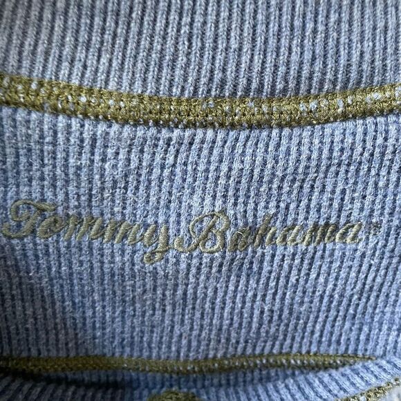Tommy Bahama Reversible Green Blue Vneck Sweater XL - Picture 9 of 11